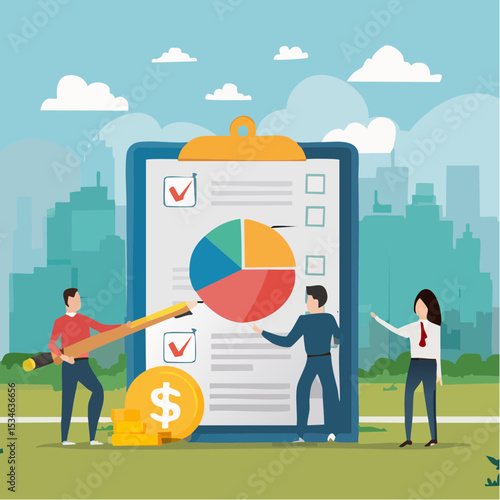 Strategic planning, plan to overcome difficulty or obstacle to reach goal or target, team brainstorm or competitor analysis, business success concept, business team planning for success tactic char