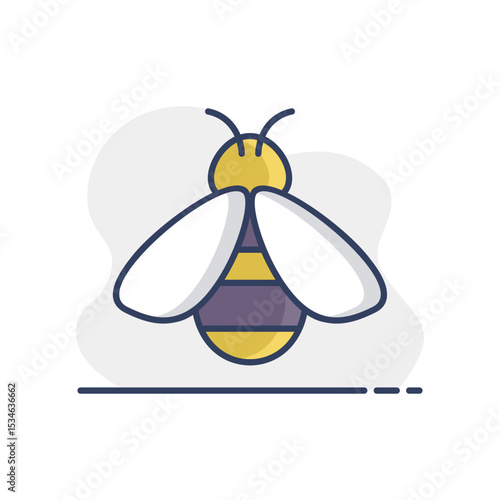Honey bee vector icon. Farm animal sign