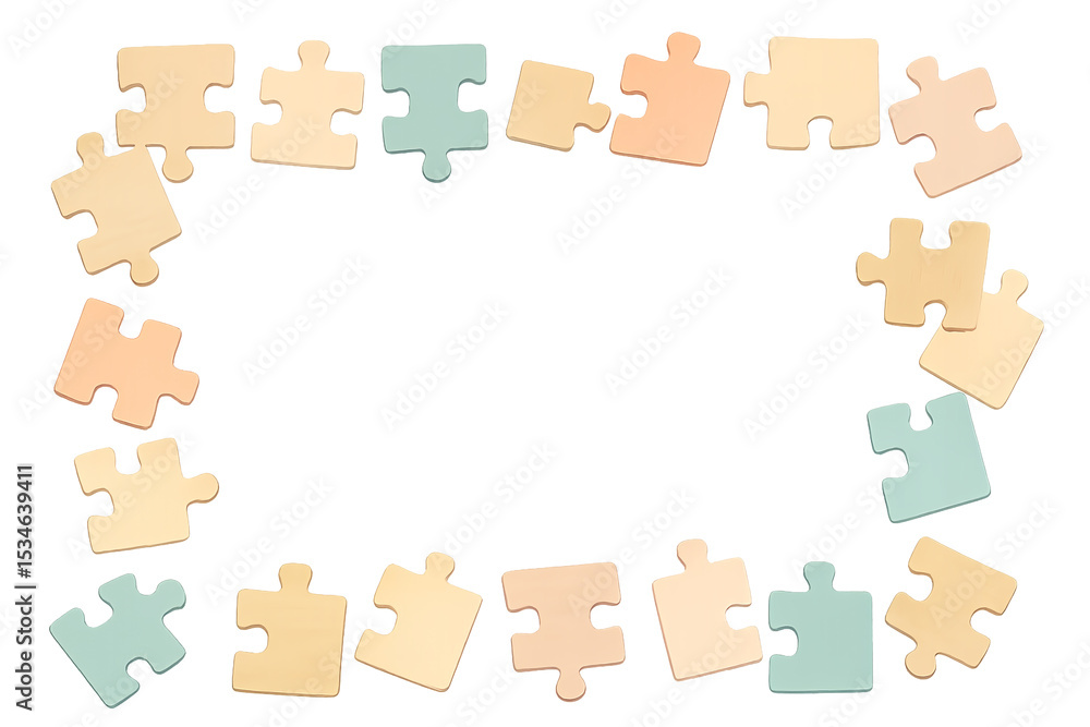 Naklejka premium Puzzle Pieces Frame