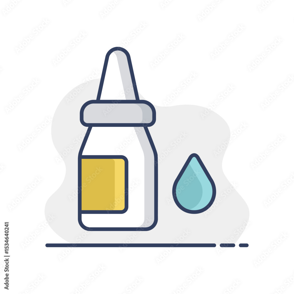 Eye drops vector icon. Nasal drops Eye drops vector icon. Nasal drops