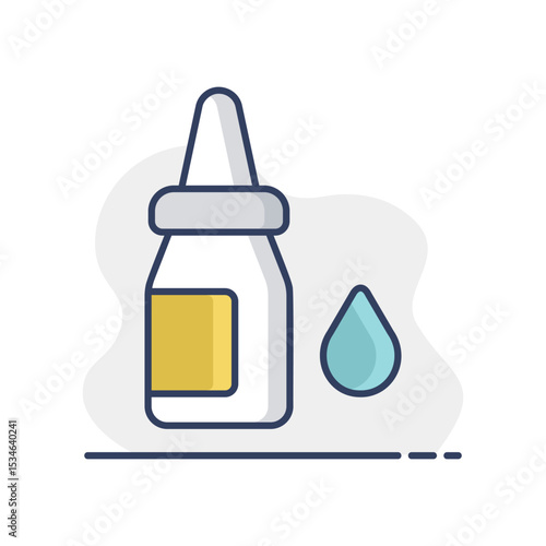 Eye drops vector icon. Nasal drops