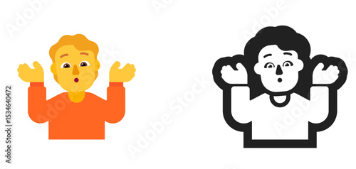 Person Raising Hands Yellow