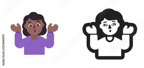 Person Raising Hands Purple Shirt Medium Dark Skin
