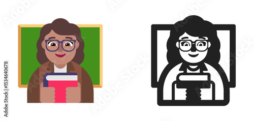 Teacher Female with Book Medium Skin