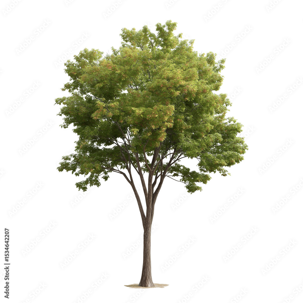 Obraz premium green leaf maple tree isolated on white and transparent background spring and summer autumn season 