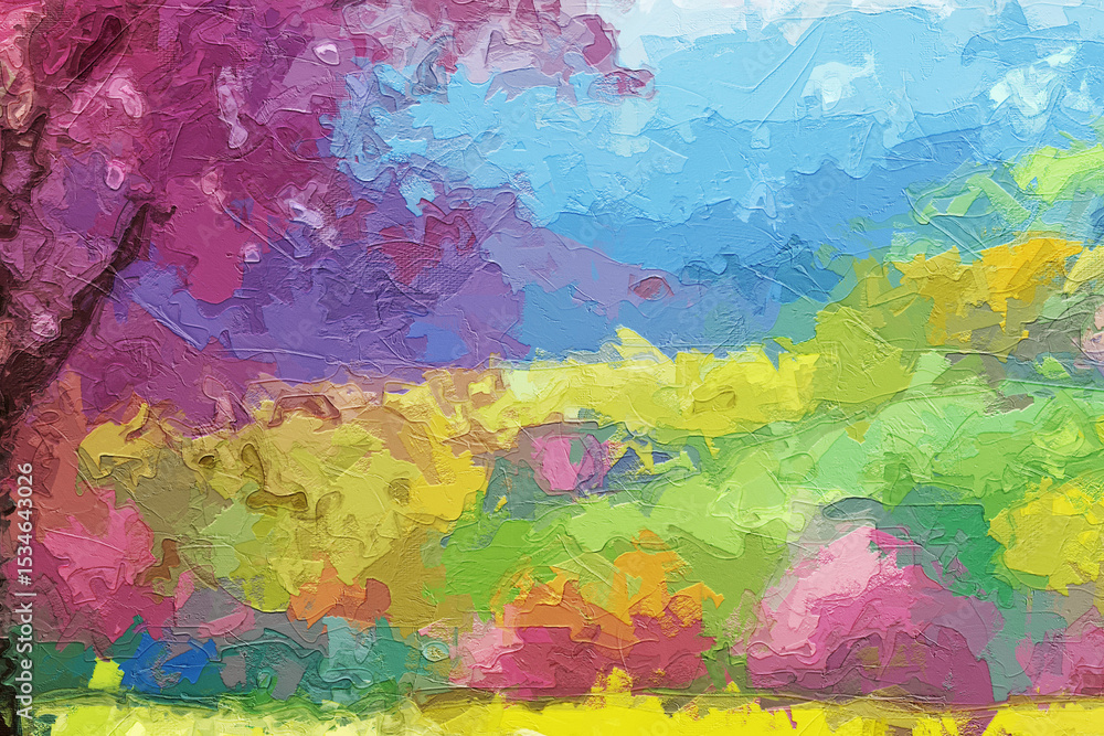 Fototapeta premium Various oil paintings, flowers, roses, peonies, landscapes, butterflies, chrysanthemums, and beautiful lakes