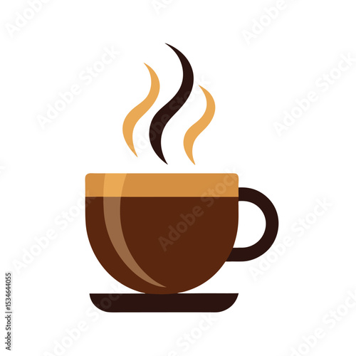 Aromatic Coffee Cup Illustration of a Steaming Hot Beverage