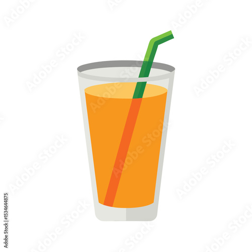 Refreshing Orange Juice A Simple Illustration of Summer Drink