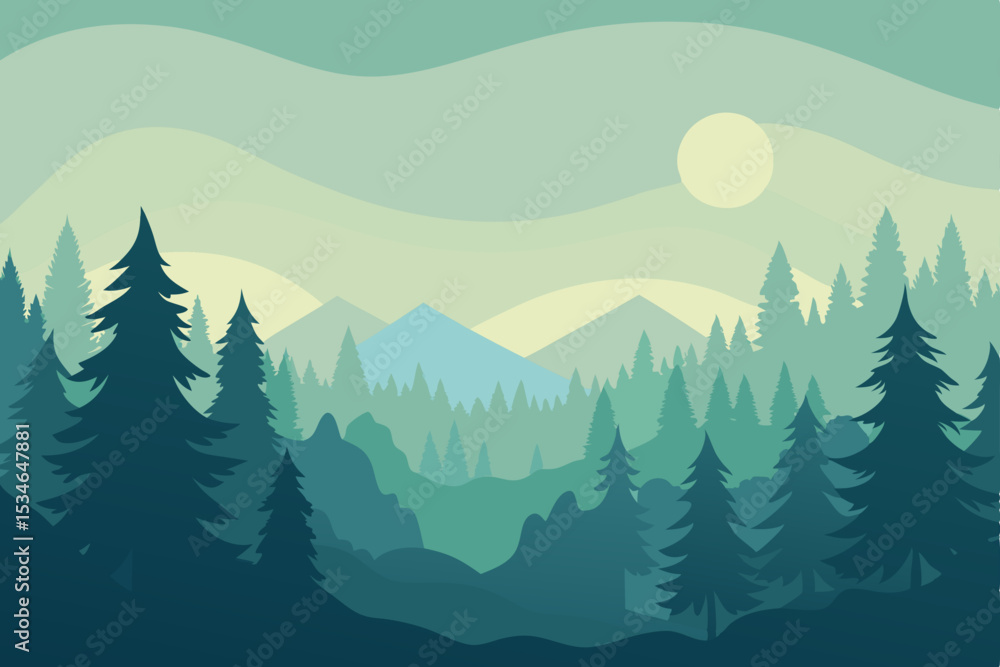 Fototapeta premium mountain landscape vector illustration