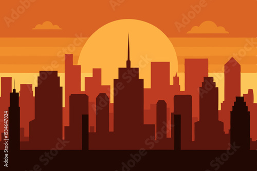 los angeles skyline at sunset