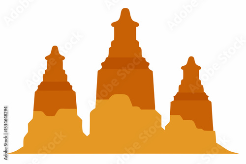 vector illustration of a monument valley