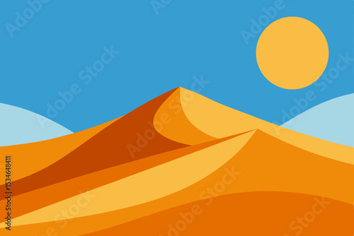 vector illustration of a desert landscape in egypt