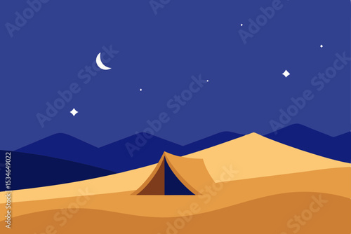 Here's a desert landscape with pyramids at sunset, featuring camels and an ancient Egyptian sky