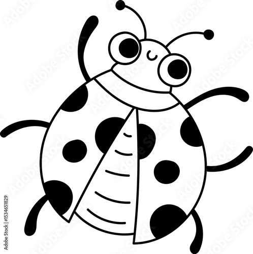 Playful Ladybug Cartoon Doodle
