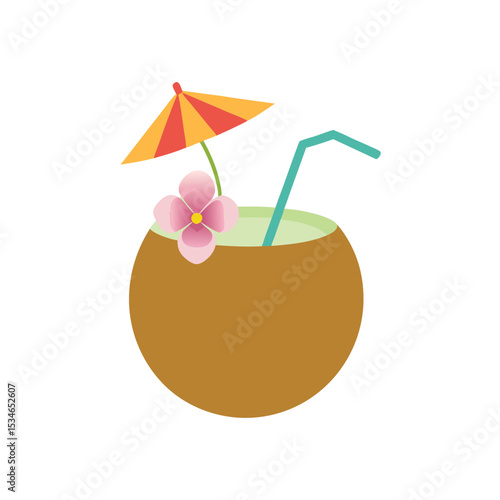Refreshing Coconut Cocktail Tropical Getaway in a Glass