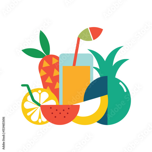 Tropical Fruit Juice A Refreshing Blend of Pineapple, Lemon, and Exotic Fruits