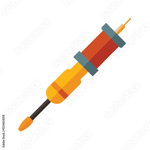Precision Tool  Detailed Illustration of a Fine-Point Soldering Iron for Electronics Repair
