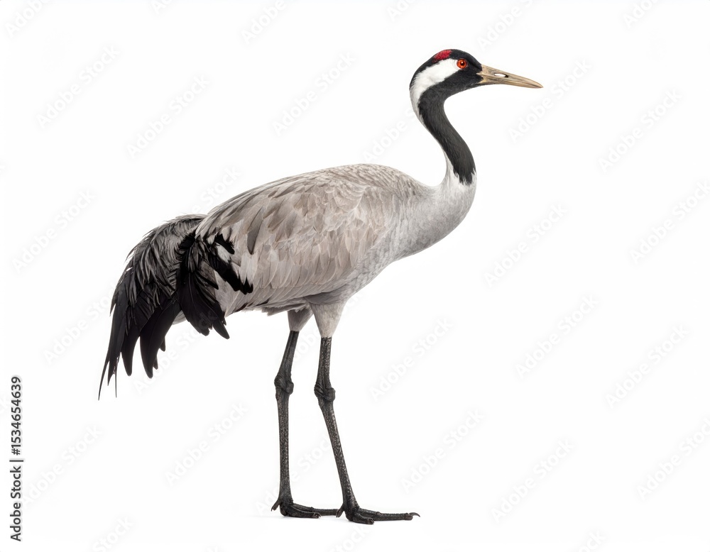 Fototapeta premium A beautiful crane standing tall, showcasing its elegance
