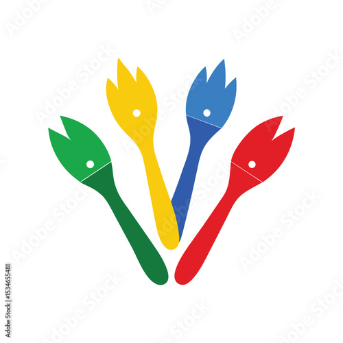 Colorful Forks A Vibrant Design Concept for Food Utensils