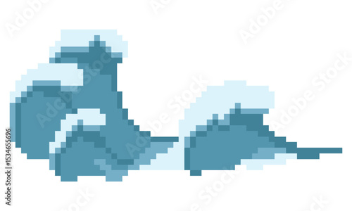 logo water wave pixel art vector illustration