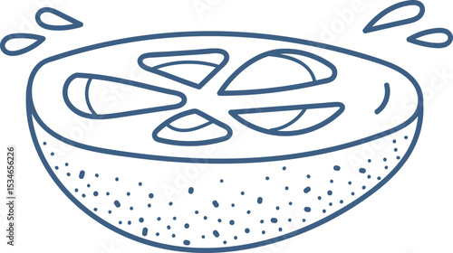 Lemon Slice with Juice Droplets