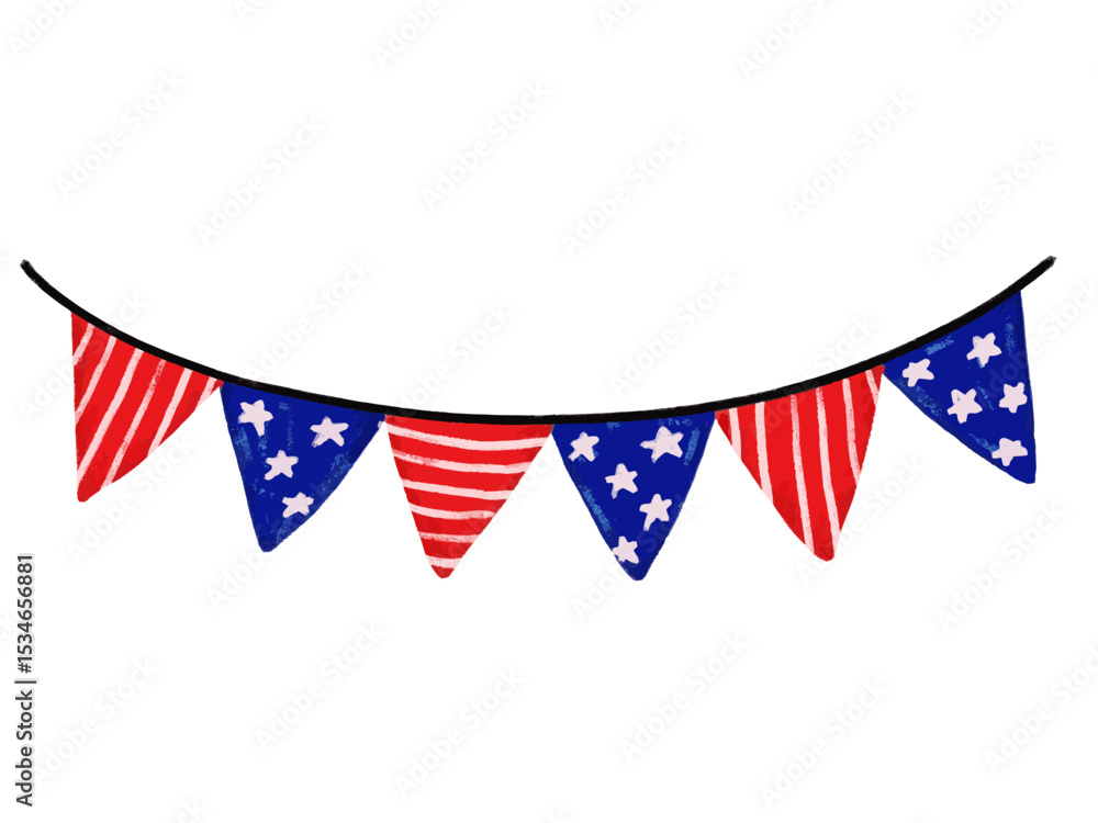 Cute hand drawn 4th of july usa america independence day triangle bunting flag garland blue navy red crayon watercolor brush grunge patriotic theme doodle kids illustration design vector clipart Cute hand drawn 4th of july usa america independence day triangle bunting flag garland blue navy red crayon watercolor brush grunge patriotic theme doodle kids illustration design vector clipart
