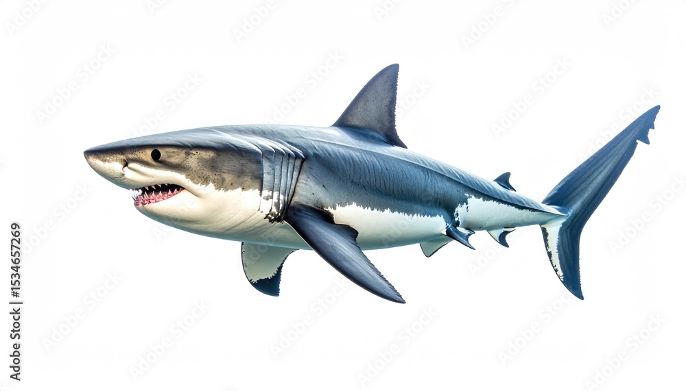 Fototapeta premium A striking photo of a majestic shark, showcasing its impressive form