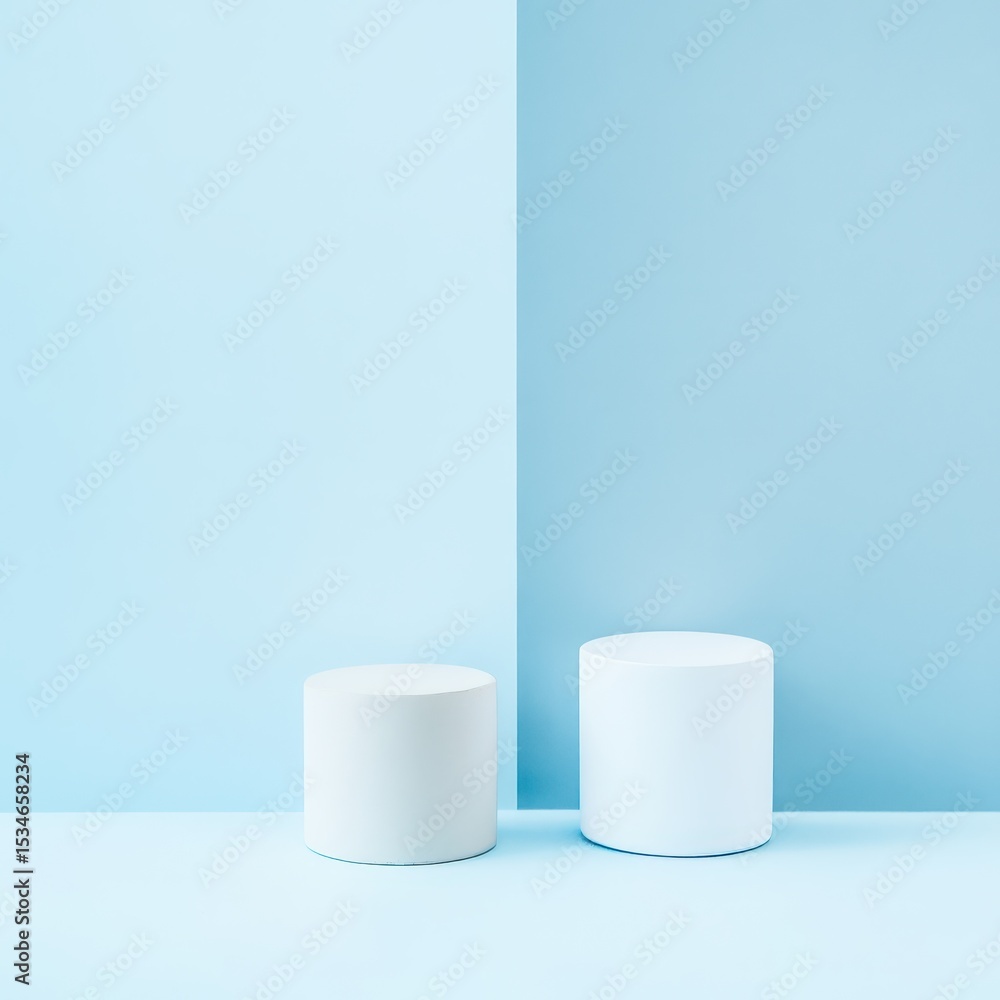 Modern minimalist display in soothing blue tones Modern minimalist display in soothing blue tones