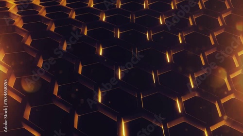 abstract background with gold hexagons