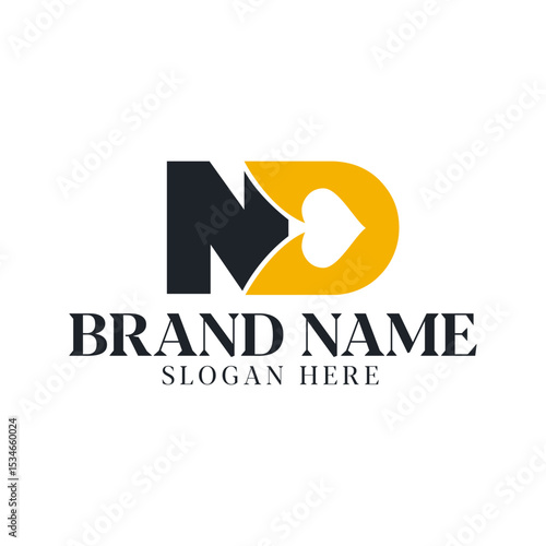 ND DN logo design vector art illustration