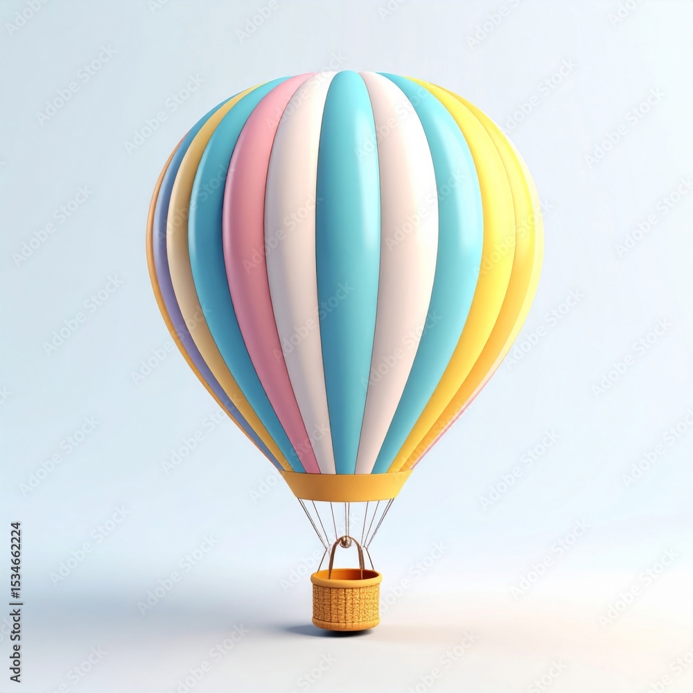 Obraz premium Pastel Hot Air Balloon Illustration