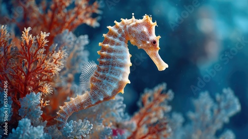 Submarine Seahorse Amidst Coral Gardens