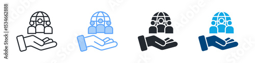 Public Service Icon Set Multiple Style. Design In Outline, Blue, Glyph, Dualtone