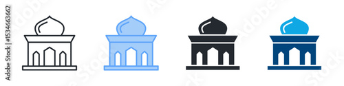 Photography Mosque Icon Set Multiple Style