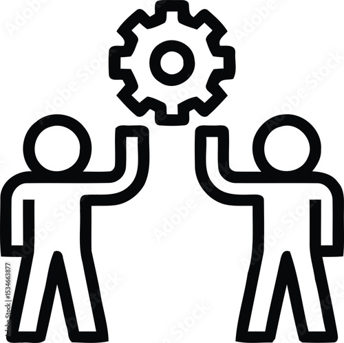 Team work set of web icons in line style. Teamwork and business cooperation icons for web and mobile app. Partnership, synergy, interaction, management, collaboration, meeting, workplace and mor