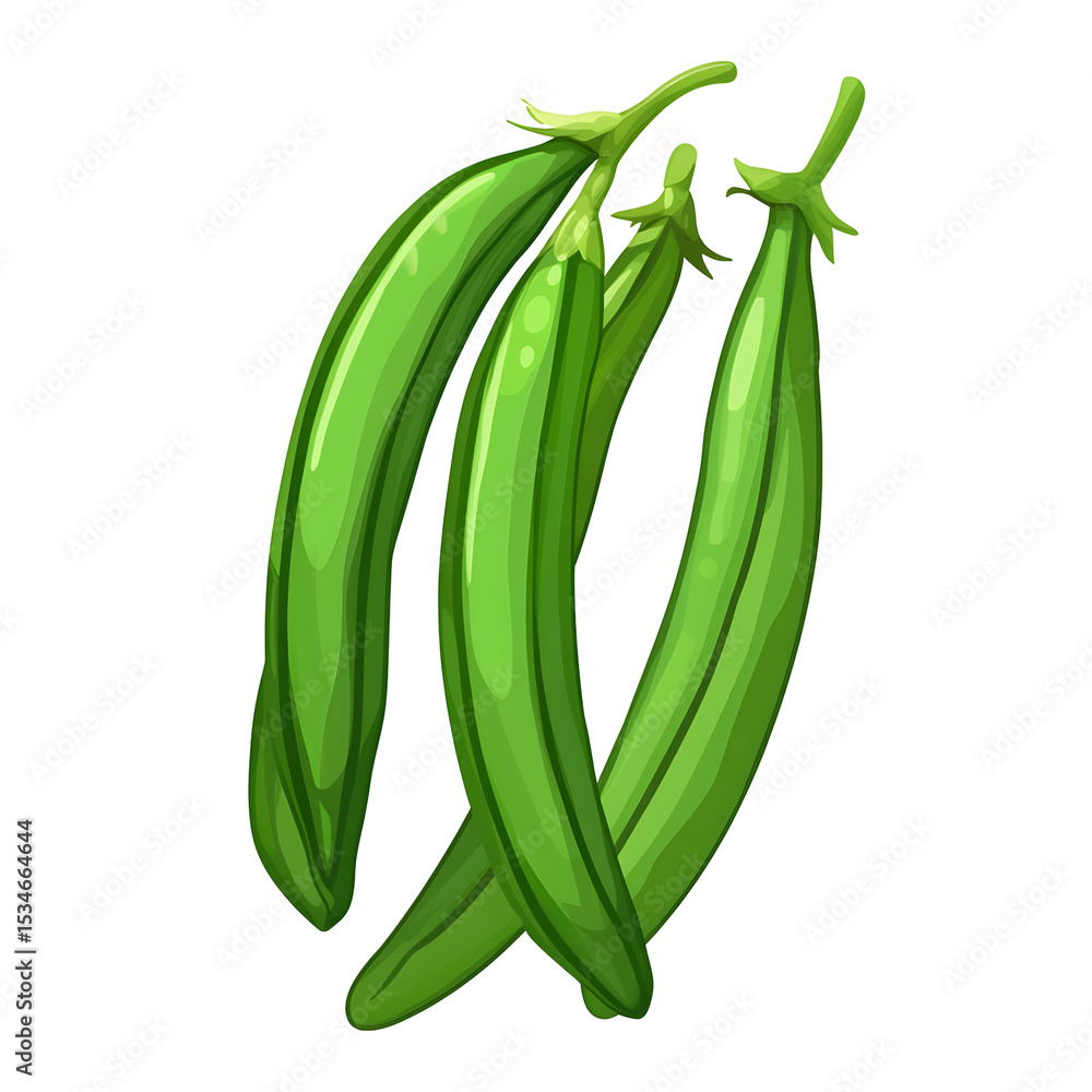 Obraz premium Vibrant green beans artistic illustration on a sleek black background