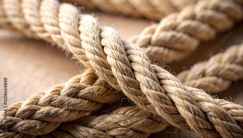 Coarse rope knot close-up on neutral background, natural lighting. Coarse rope knot close-up on neutral background, natural lighting.