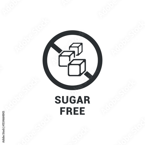 Vector design of sugar free sign on food or beverage packaging.