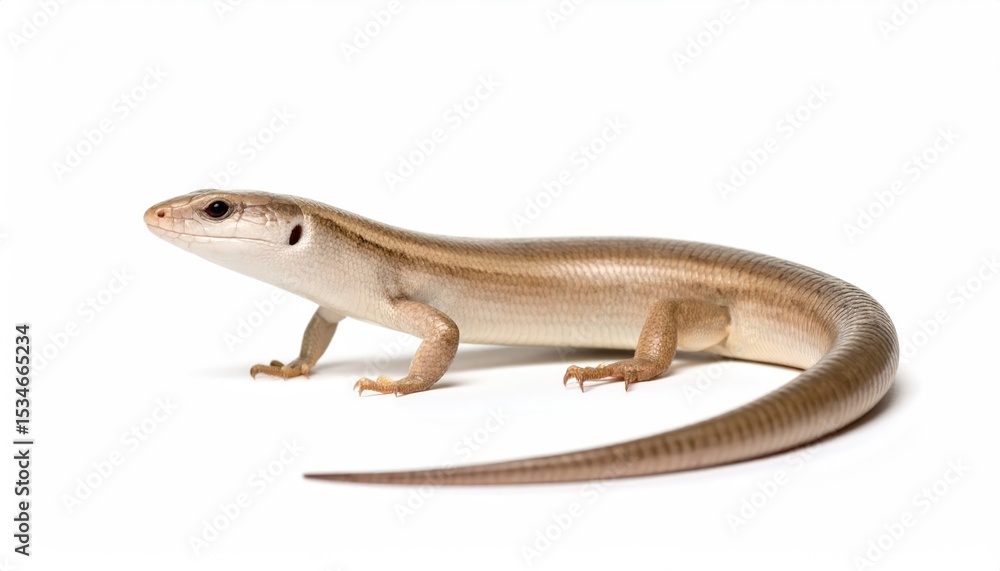 Fototapeta premium Skink's Elegance: This skink lizard displays its detailed features and the captivating curves of its form, highlighting its presence and the marvels of nature.