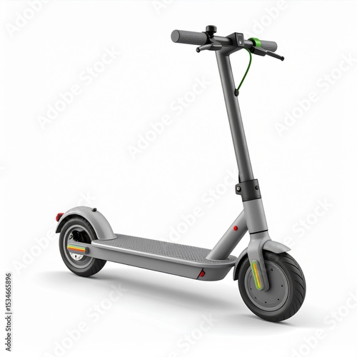 Grey Electric Scooter on White Background
