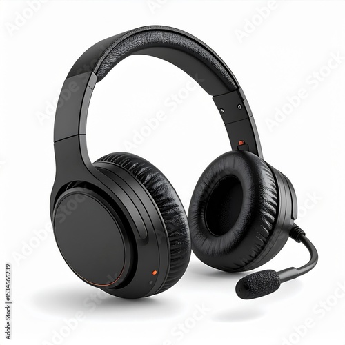 Wallpaper Mural Black Over Ear Headphones with Boom Microphone Torontodigital.ca