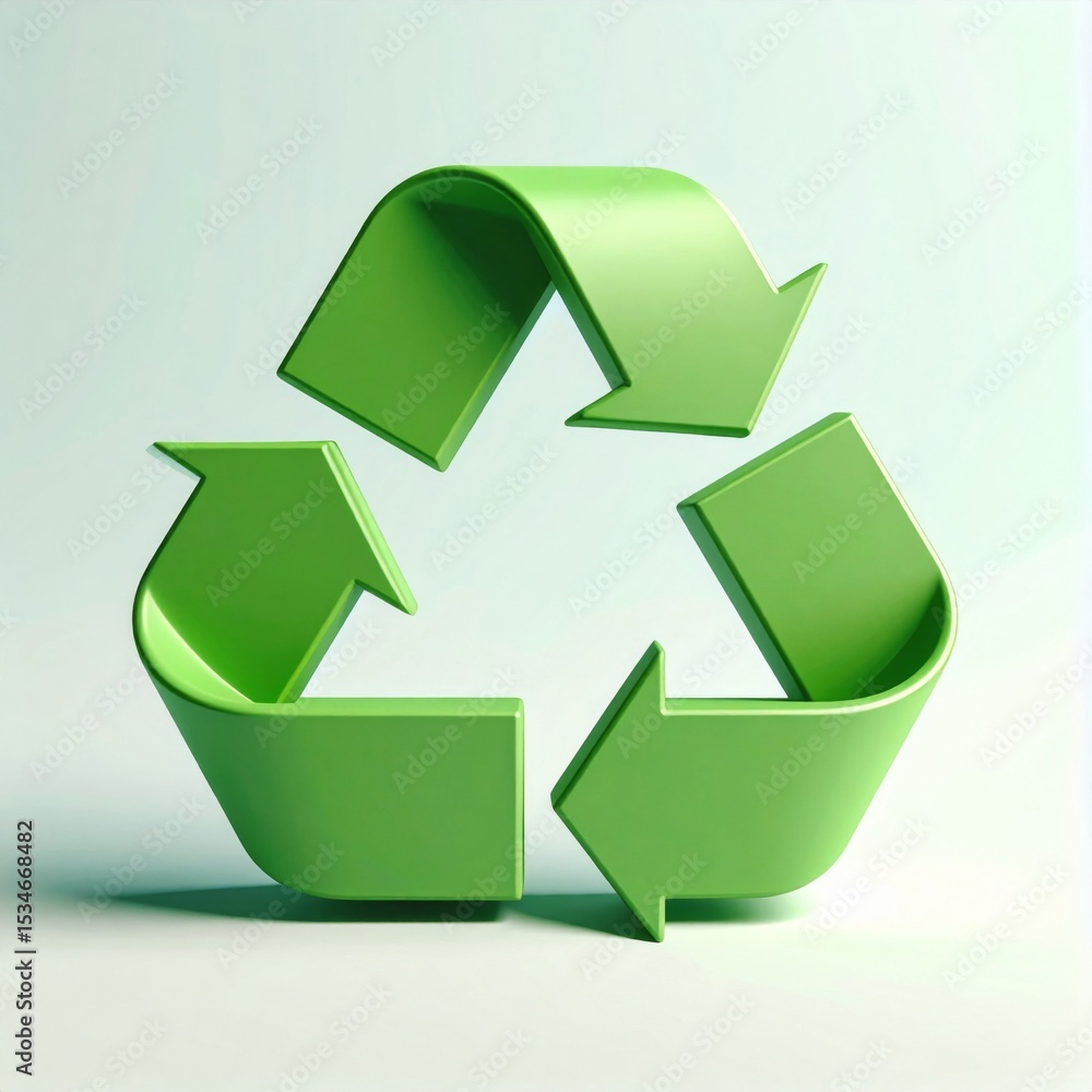 Obraz premium Green Recycling Symbol 3D Render