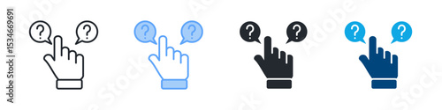 Question Icon Set Multiple Style. Design In Outline, Blue, Glyph, Dualtone