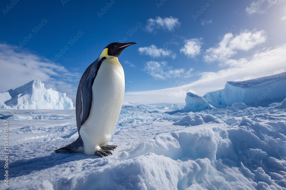 Fototapeta premium Emperor penguin on the antarctic ice