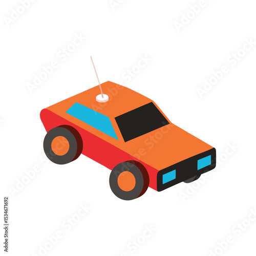 Retro Style Remote Control Car Fun and Playful Illustration