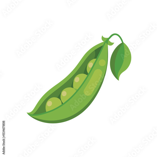 Fresh Green Peas in a Pod Vibrant Illustration of Garden Peas