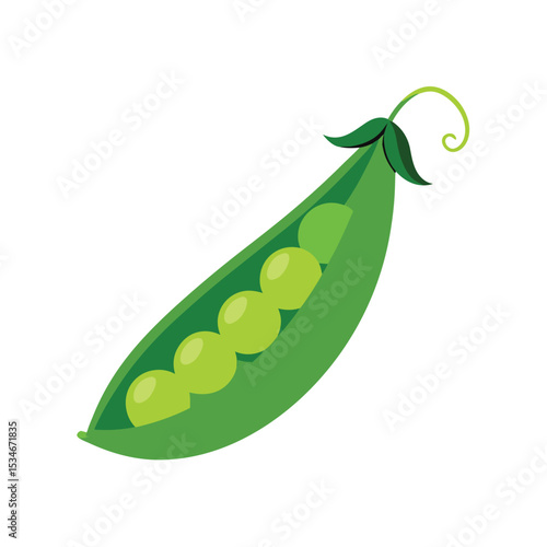 Fresh Green Peas in a Pod A Vibrant Illustration of Nature's Goodness