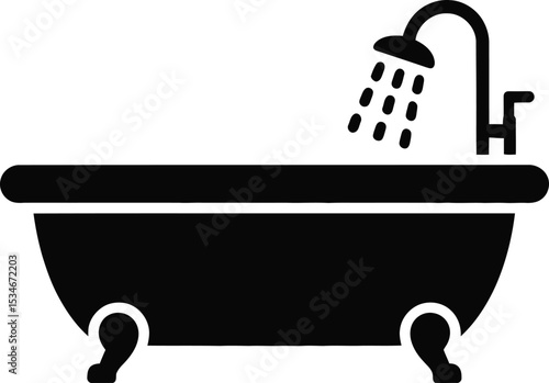 Clawfoot Bathtub with Showerhead Icon