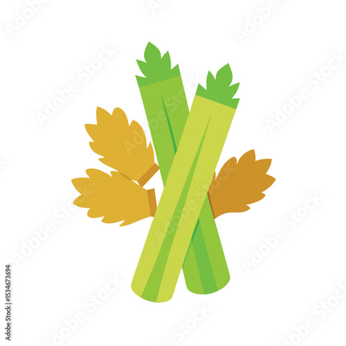 Fresh Celery Stalks Healthy and Crisp Vegetable Illustration