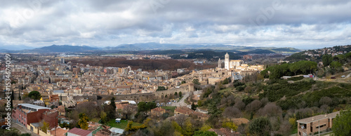 Girona, Catalonia, Spain wide angle shot of the city